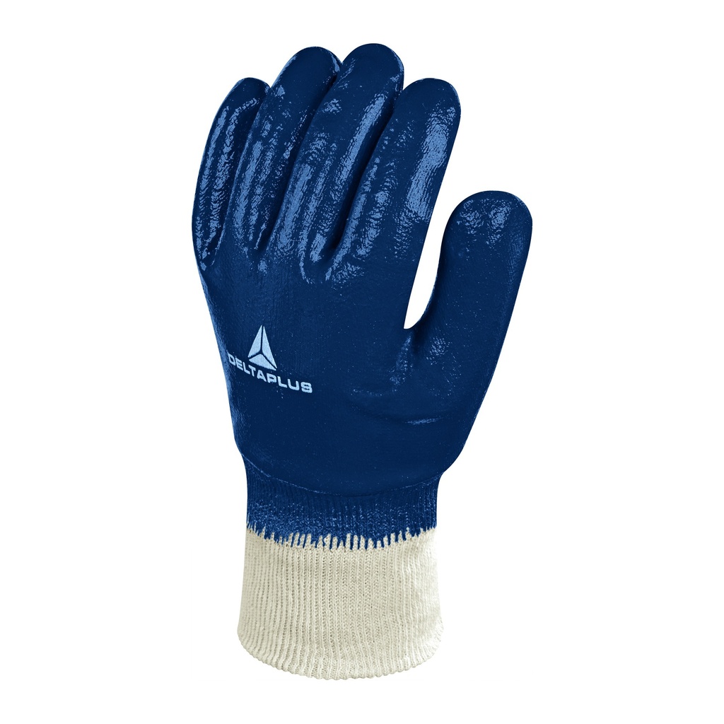 Guante Nitrilo Recubrimiento Total Puño Tejido Azul (TALLA 10)
