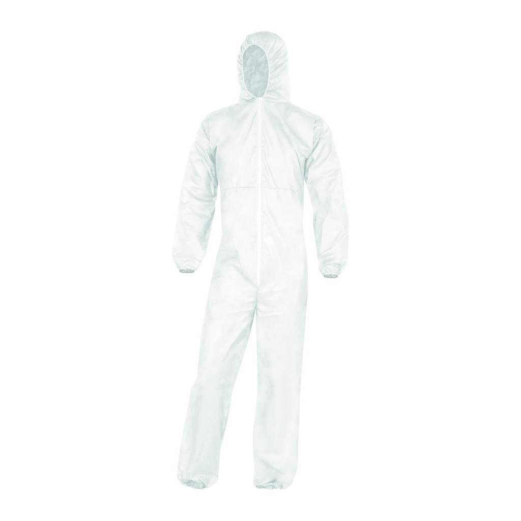 Traje Desechable Polipropileno No Tejido con Capucha Blanco (TALLA XL)