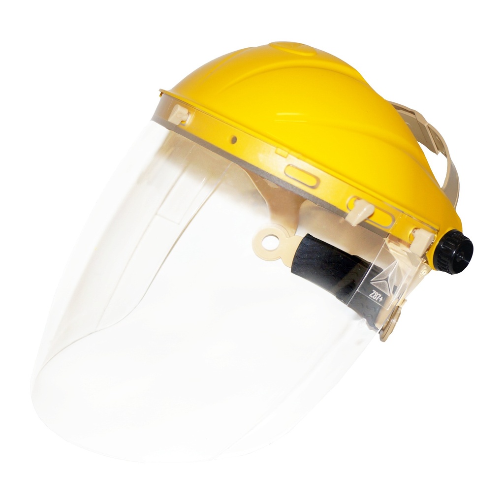 Careta para Esmerilar Visor Policarbonato Geométrico sin Antiempañante Amarilla