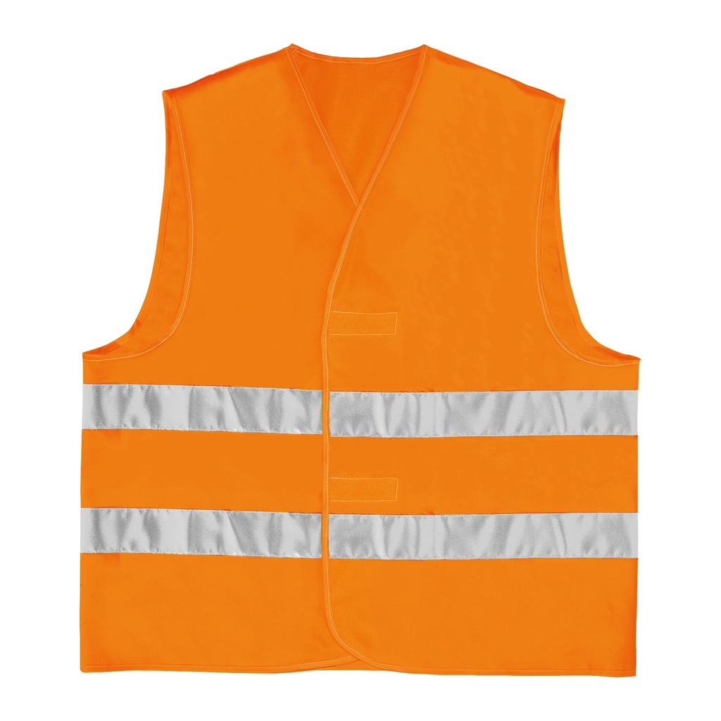 [GILP2ORGT] Chaleco Alta Visibilidad Clase 2 Poliéster Bandas Paralelas Naranja Fluorescente (TALLA L)
