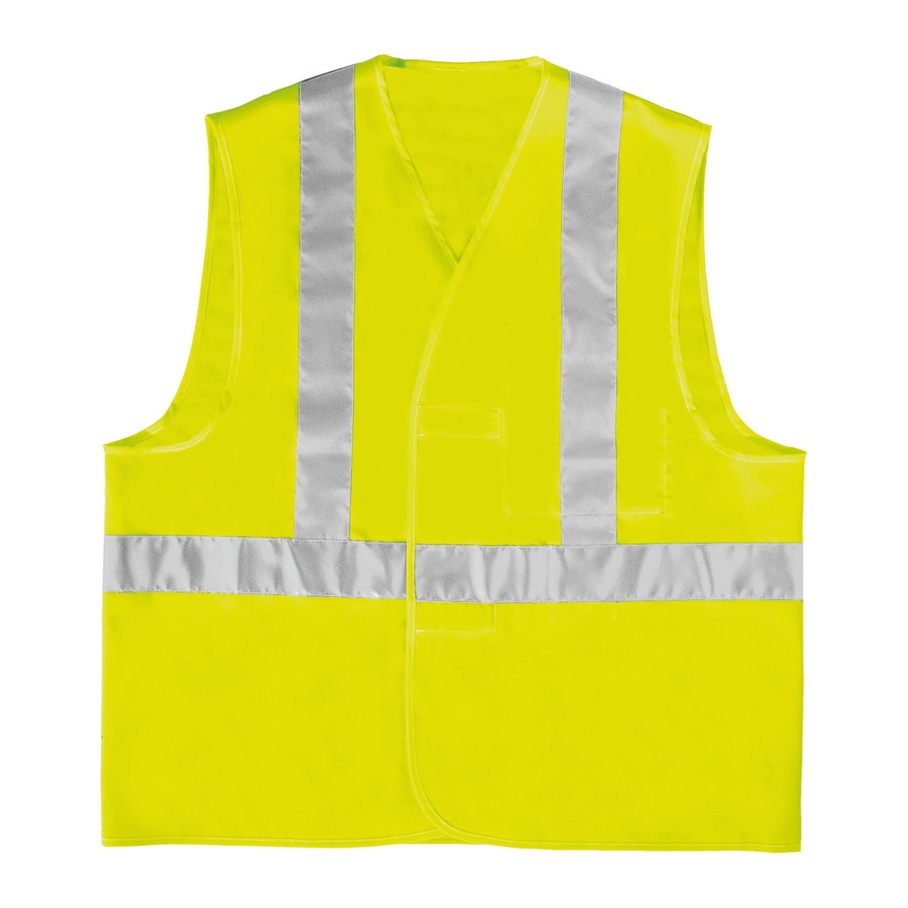 [GILP4JAGT] Chaleco Alta Visibilidad Clase 2 Poliéster Bandas en Tirantes Amarillo Fluorescente (TALLA L)