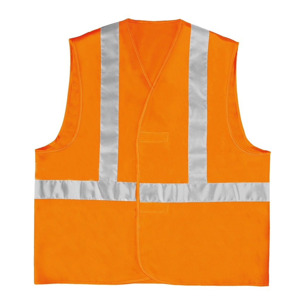 [GILP4ORGT] Chaleco Alta Visibilidad Clase 2 Poliéster Bandas en Tirantes Naranja Fluorescente (TALLA L)