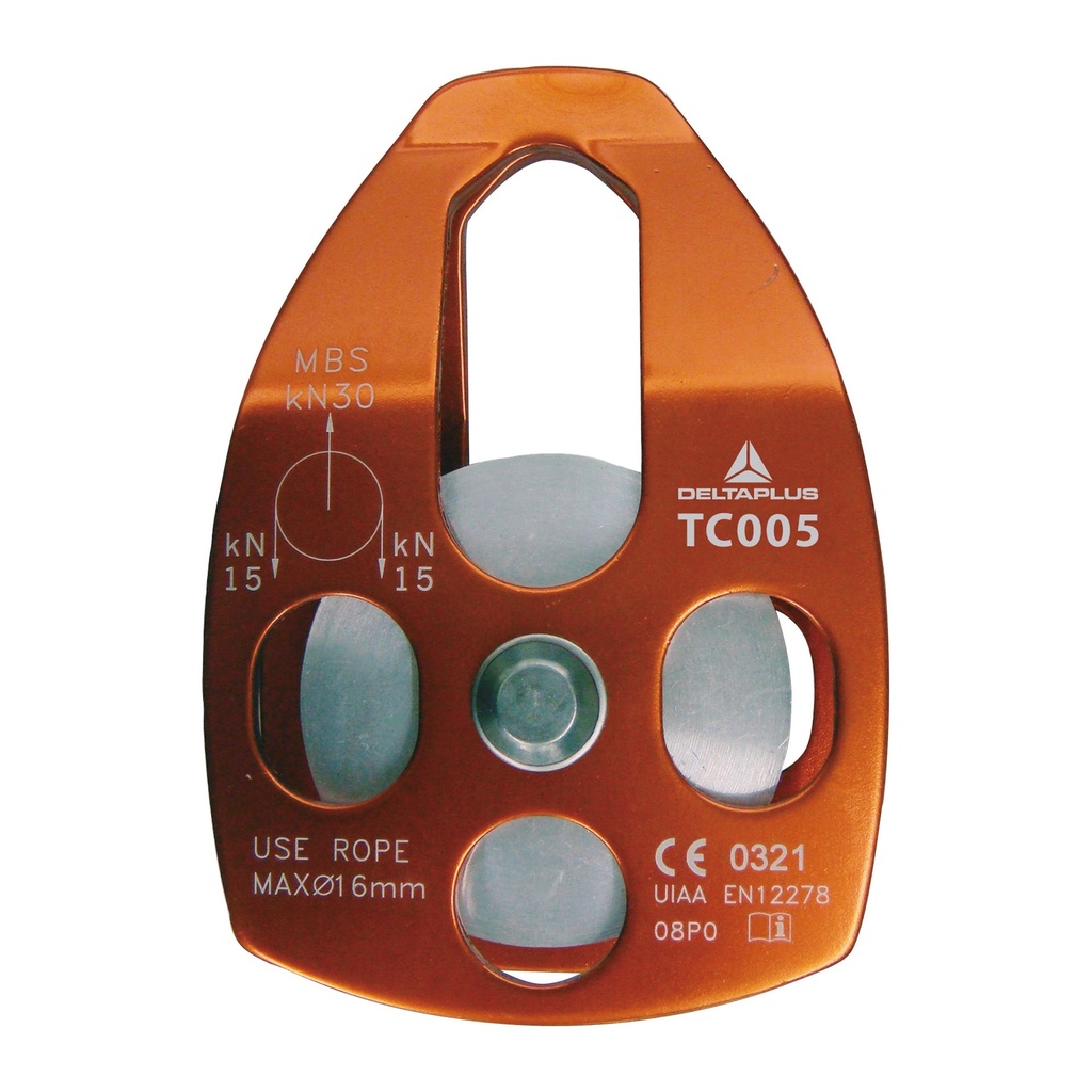 Polea Sencilla Bridas Oscilantes Aluminio Naranja