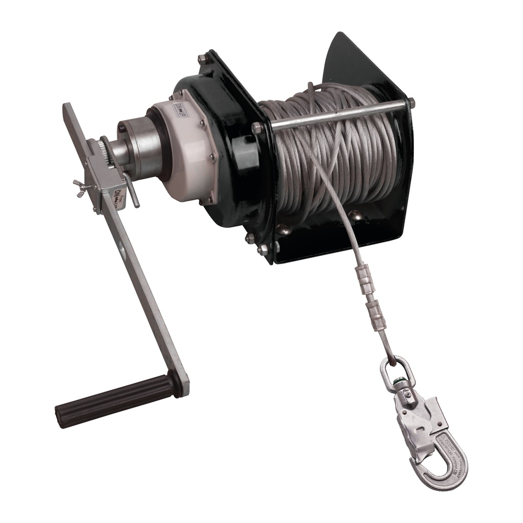 Torno Elevador Manual Cable Galvanizado 30 m Negro Plateado