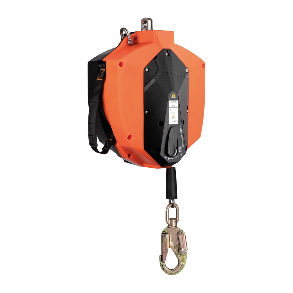 [TR01820U] Anticaídas Retráctil con Función de Rescate Cable Acero Inoxidable Protector Elevator 20 m Negro Naranja